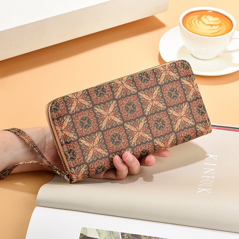 Arrival Cross Mirror Pu Softwood Wallet Long Zipper Wallet Mobile Phone Bag Single Pull Medium Zipper Wallet - Image 1